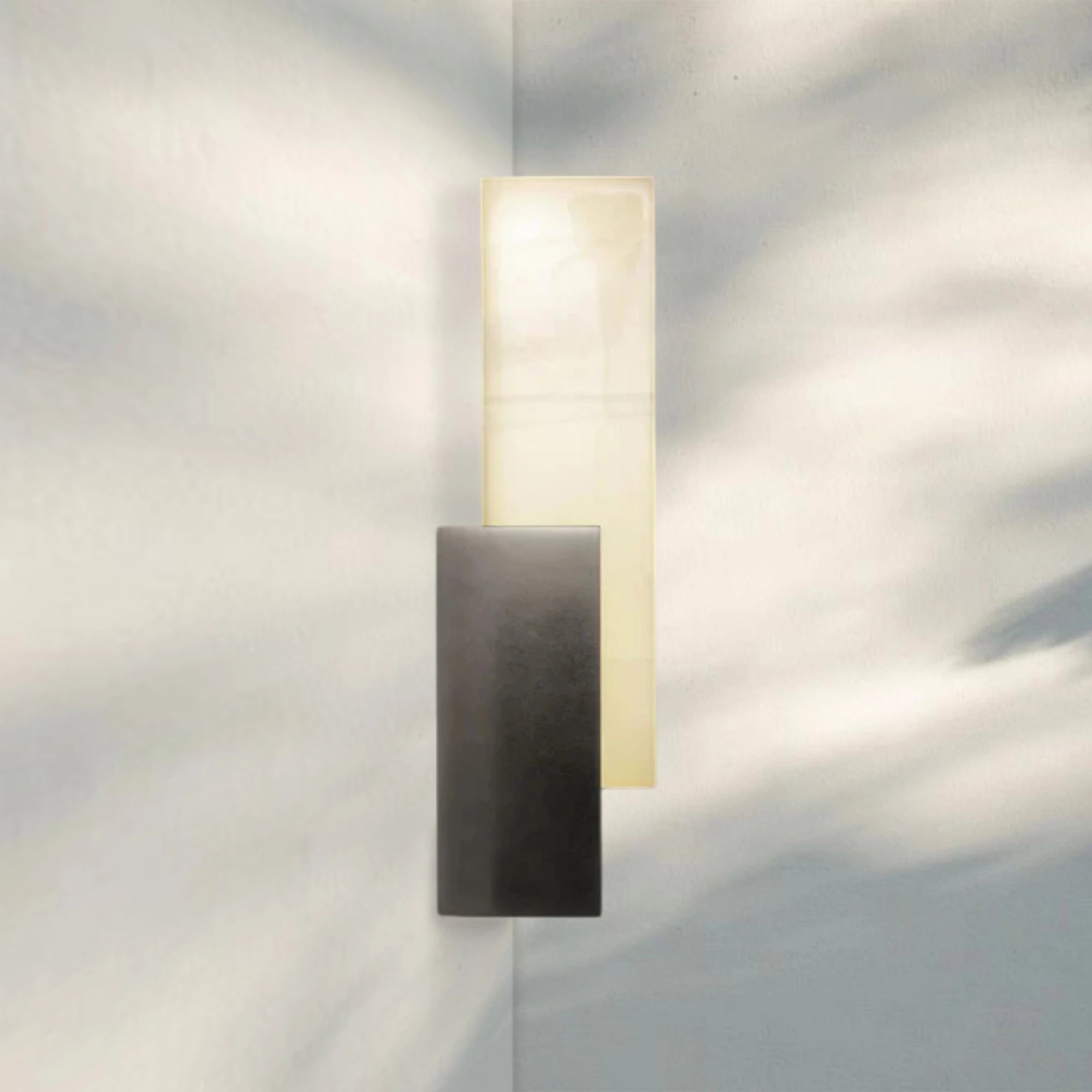 Aurora Alabaster Sconce Elegant LED Stone Lighting-Bronze-Blushlighting
