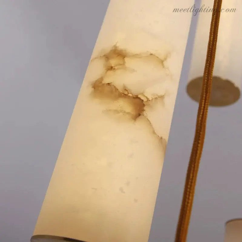 Alabaster Brass Spiral Indoor Modern Chandelier-Blushlighting