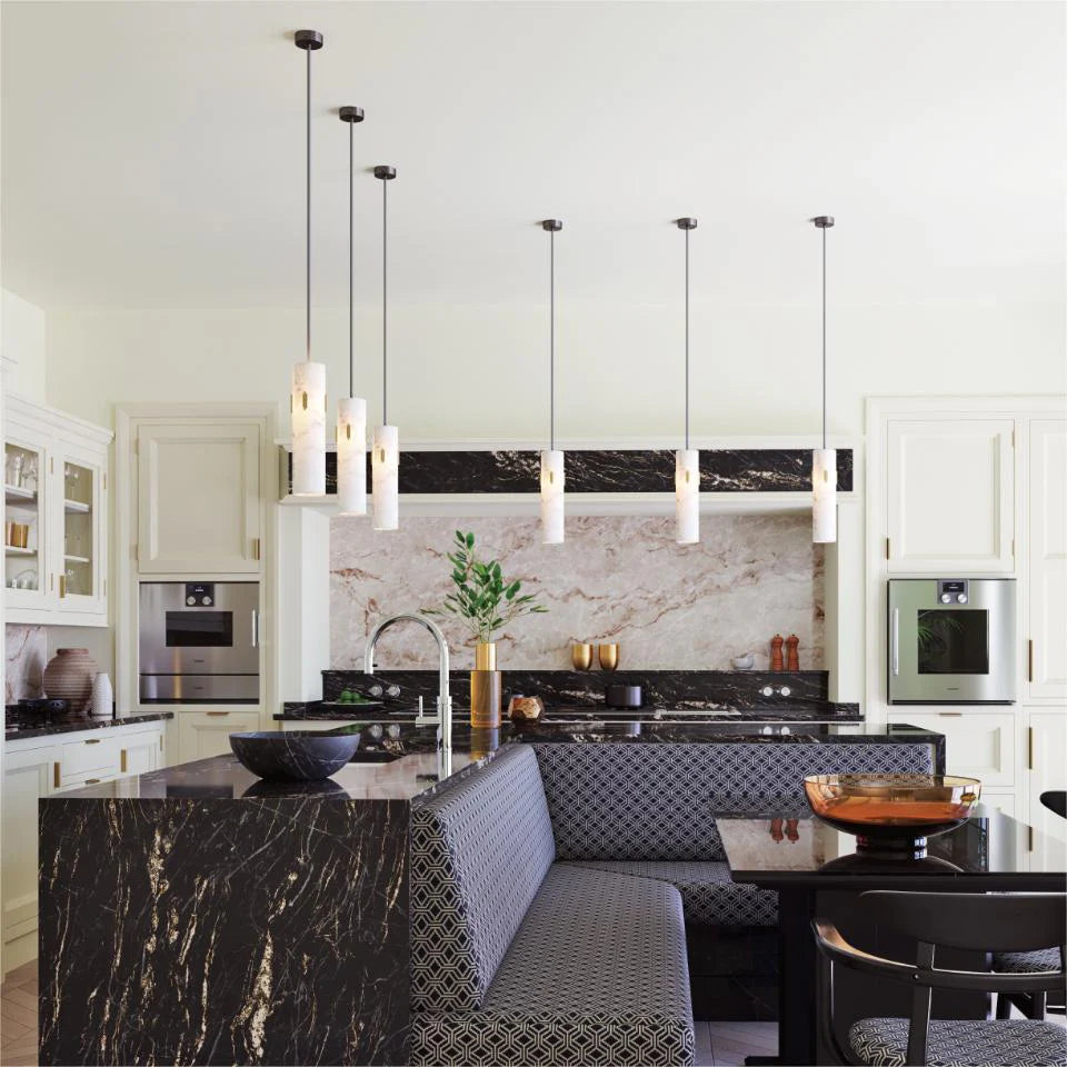 Alabaster Pendant Light with Deco-Blushlighting