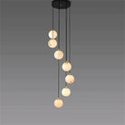 Alabaster Global Pendant Chandelier For Staircase, Spiral Global Pendant-NORMAL-7 Lights-11.8" D-Blushlighting