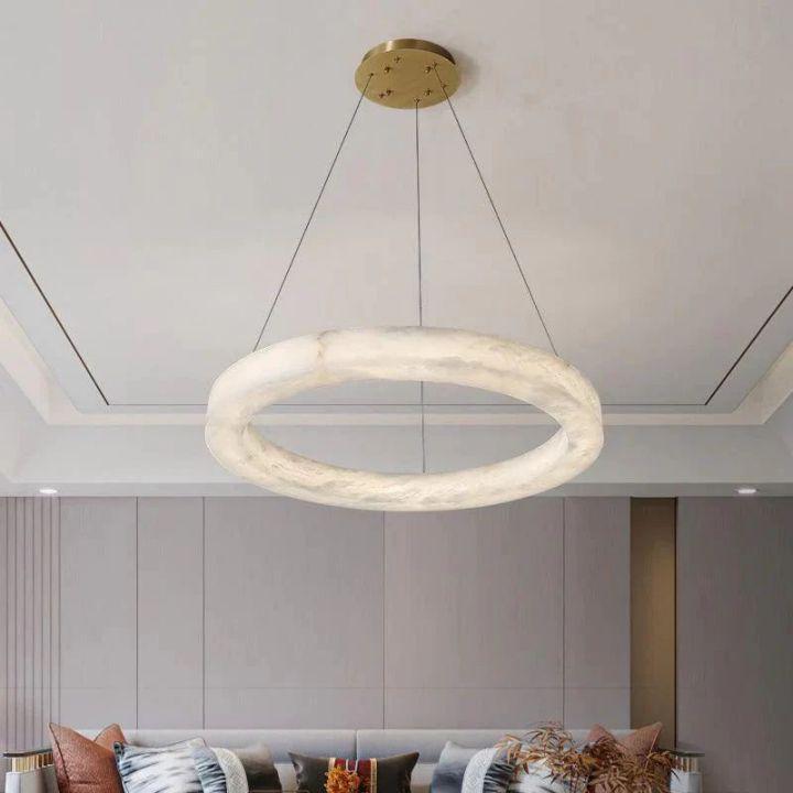 Alabaster Round Modern Pendant