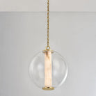 Alabaster Tube Glass Globe Pendant-Blushlighting