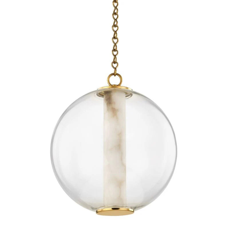 Alabaster Tube Glass Globe Pendant-Blushlighting