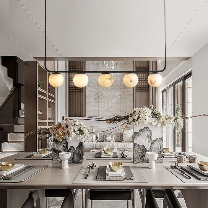 Alabaster Global Linear Chandelier L40"-Chandelier-Blushlighting