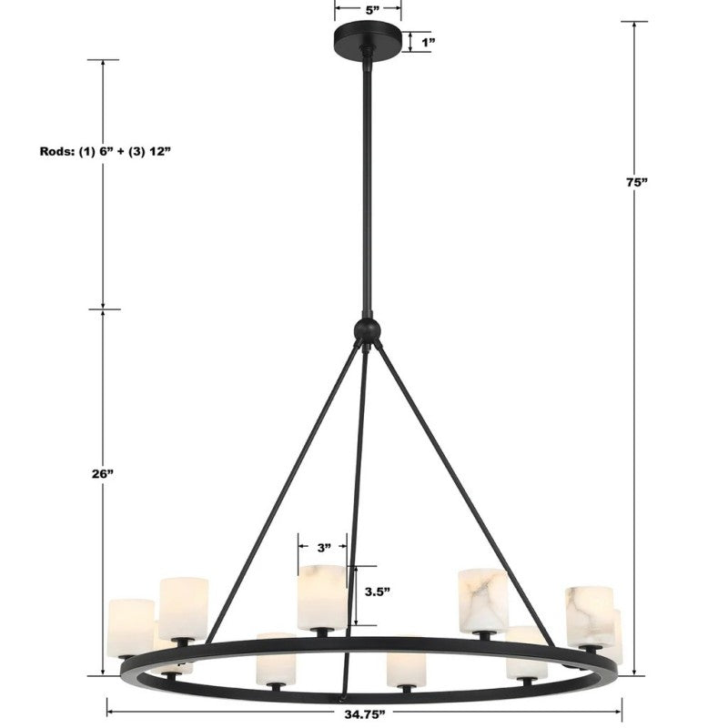 Agron 10 Light Alabaster Chandelier-chandelier for bedroom,chandelier for dining room,chandelier for stairways,chandelier for foyer,chandelier for bathrooms,chandelier for living room-Blushlighting
