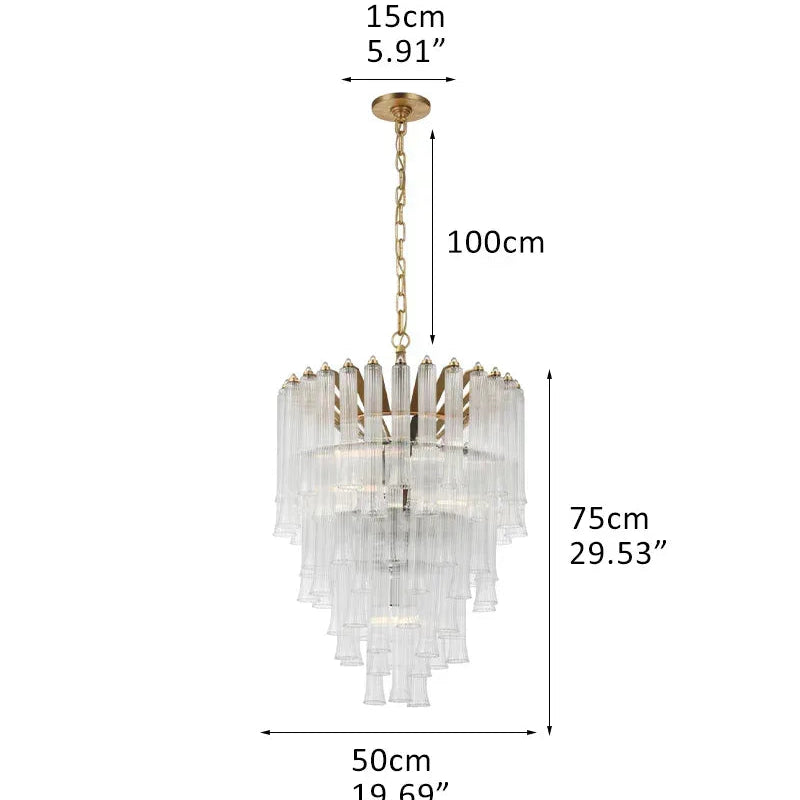 9 Light 20" Wide LED Lorelei Round Tiered Chandelier in Black Chain use for dining room 9-light-D50*H75CM D19.69"*H29.53"-Pendant Brass American chandelier