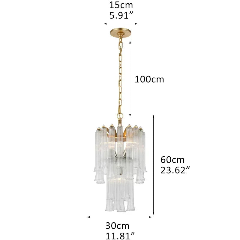 9 Light 20" Wide LED Lorelei Round Tiered Chandelier in Black Chain use for dining room 4-light-D30*H60CM D11.81"*H23.62" Brass American chandelier