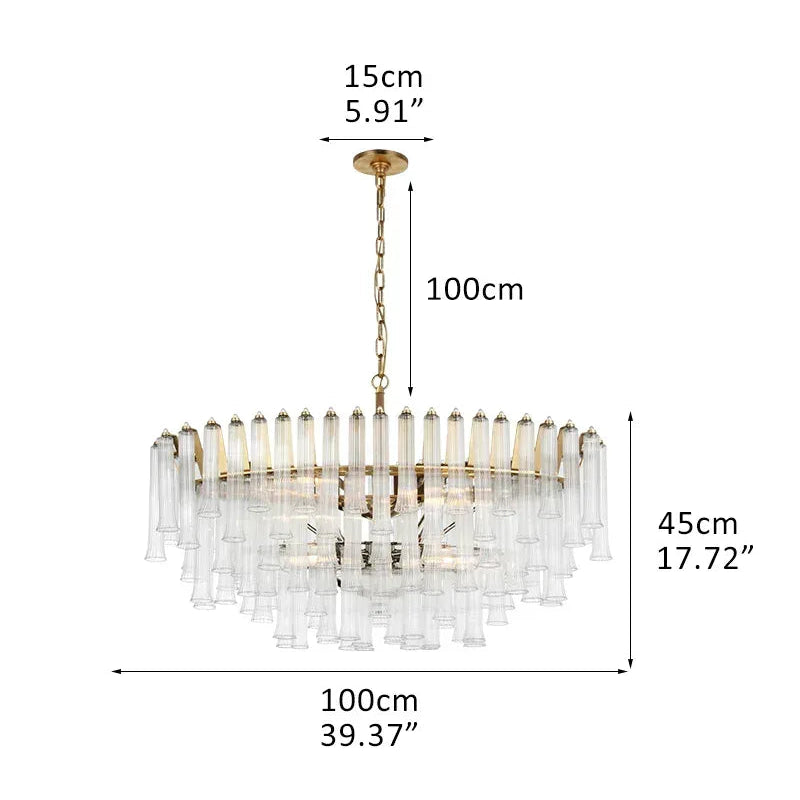 9 Light 20" Wide LED Lorelei Round Tiered Chandelier in Black Chain use for dining room 8-light-D100*H45CM D39.37"*H17.72" Brass American chandelier