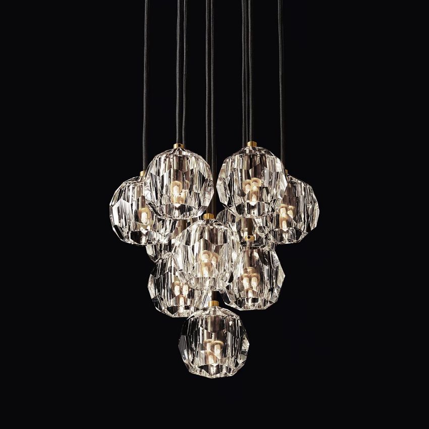 Bille De Crystal Round Cluster Chandelier 14''
