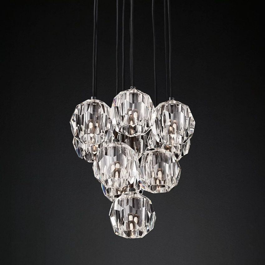 Bille De Crystal Round Cluster Chandelier 14''