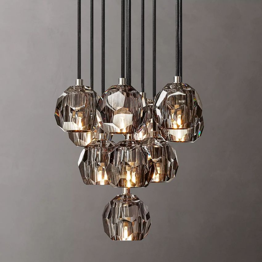 Bille De Crystal Round Cluster Chandelier 14''