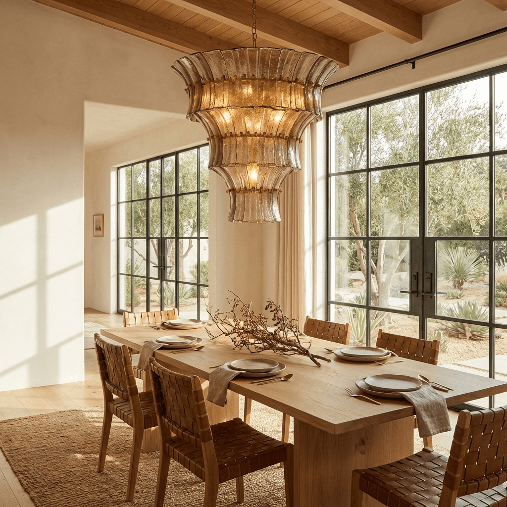 Calyra Tiered Glass Chandelier Murano lighting by Blushlighting