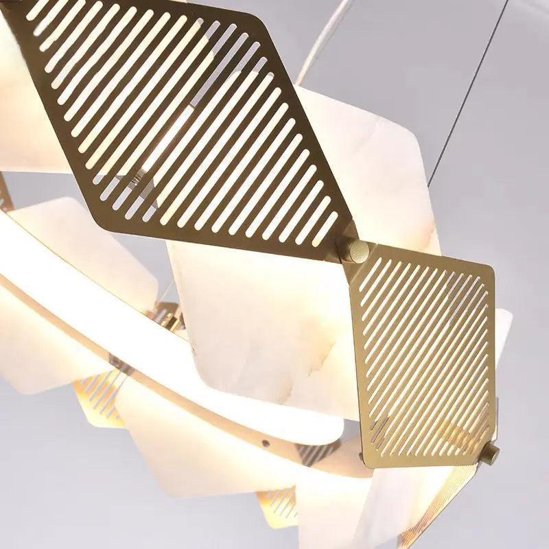 Alabaster Diamond Shaped Modern Chandelier