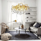 Doris Crystal Round Branch Chandelier 23.5"D Gold-Chandelier-Blushlighting