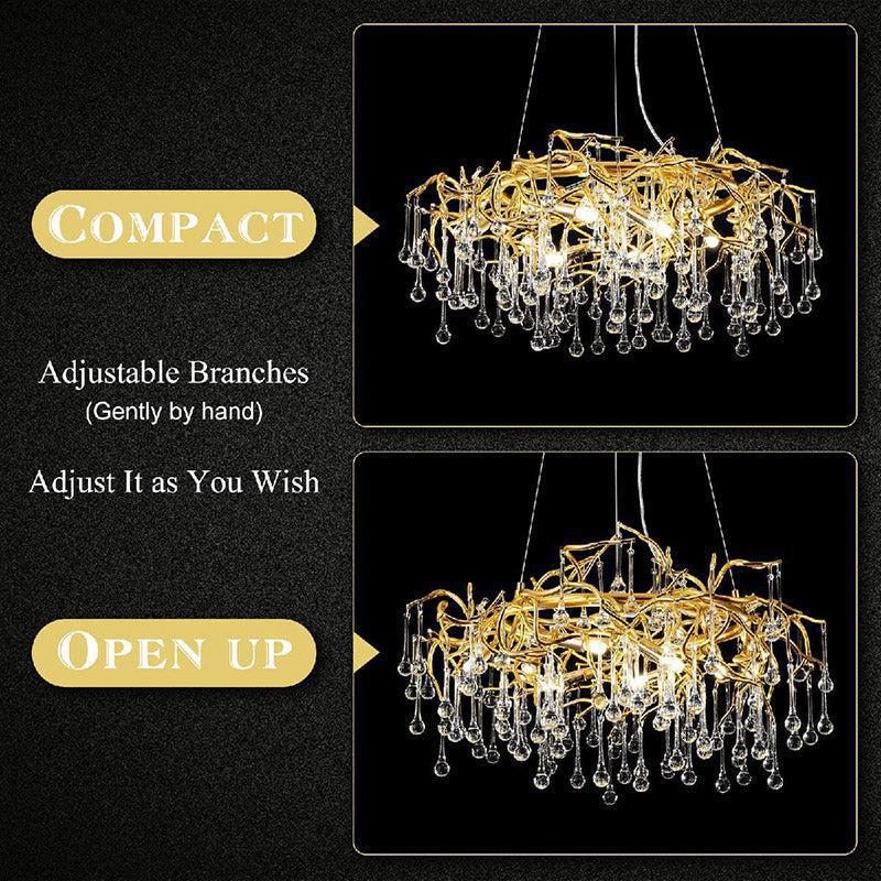 Doris Crystal Round Branch Chandelier 23.5"D GBUd