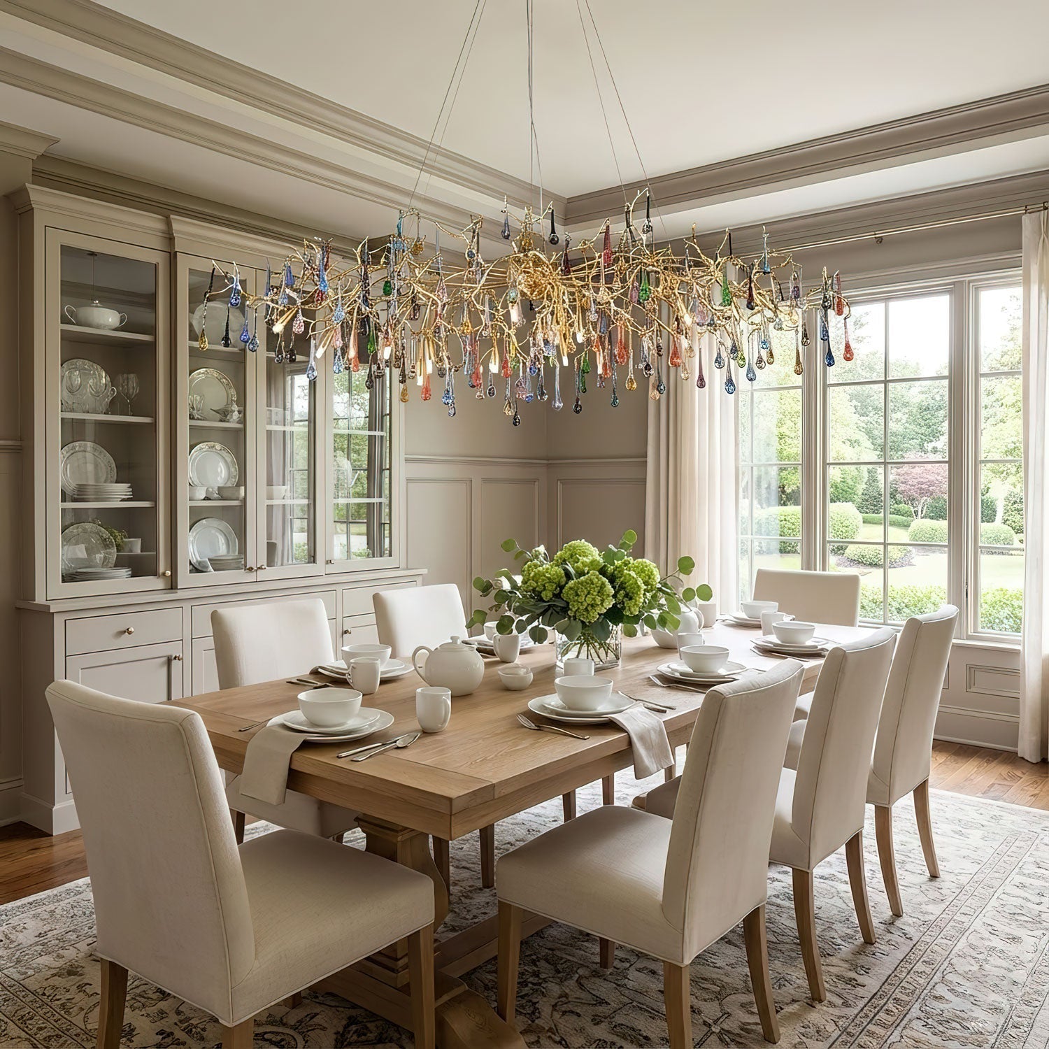 Colorful Raindrop Brass Branch Chandelier - Vakkerlight
