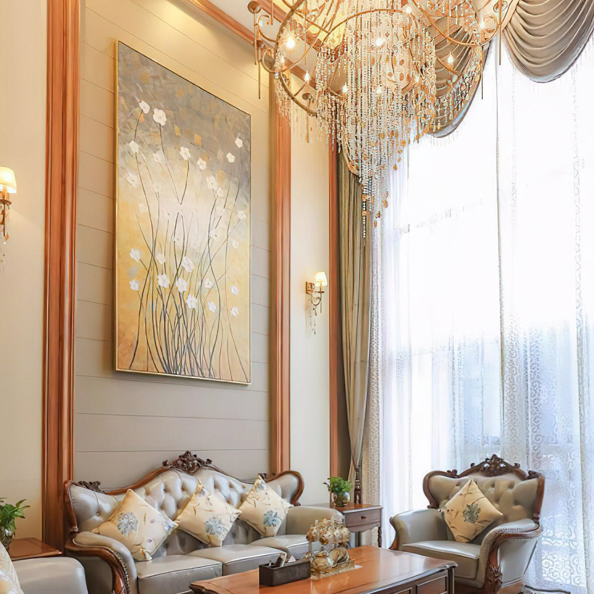 Tatum Lux Shell Crystal Chandelier - Blushlighting