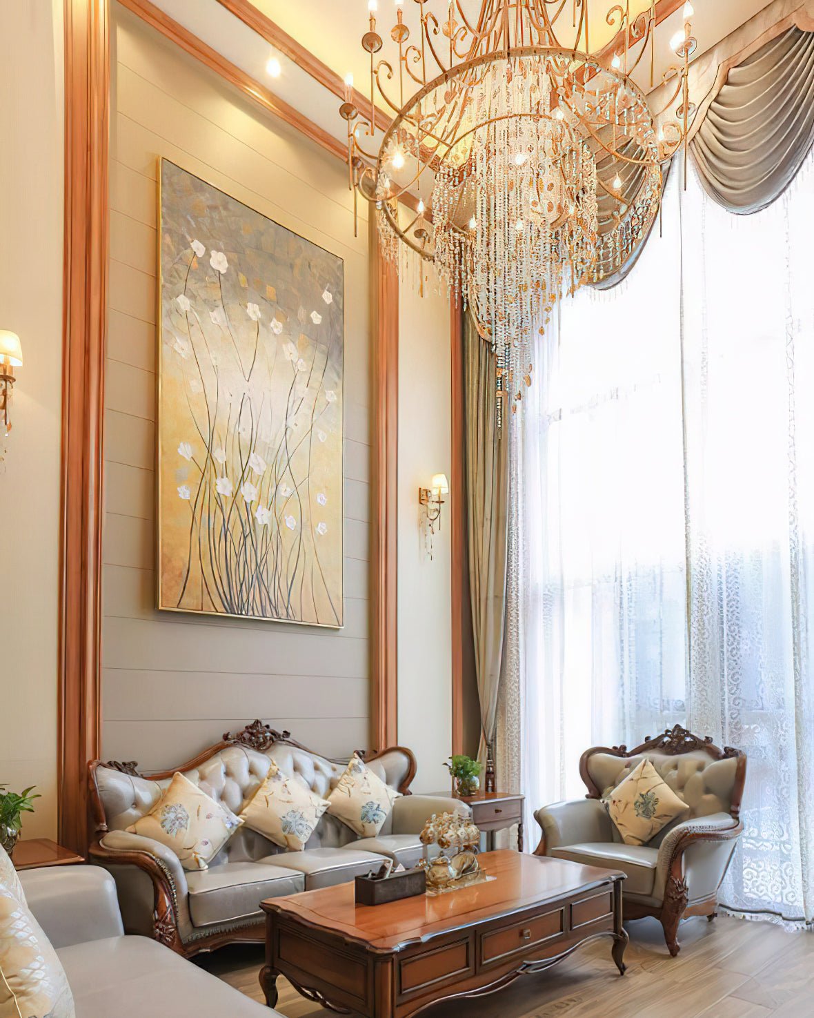 Tatum Lux Shell Crystal Chandelier - Blushlighting