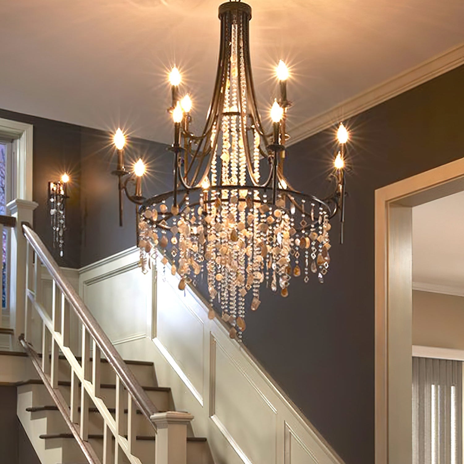 Tatum Lux Shell Crystal Chandelier - Blushlighting