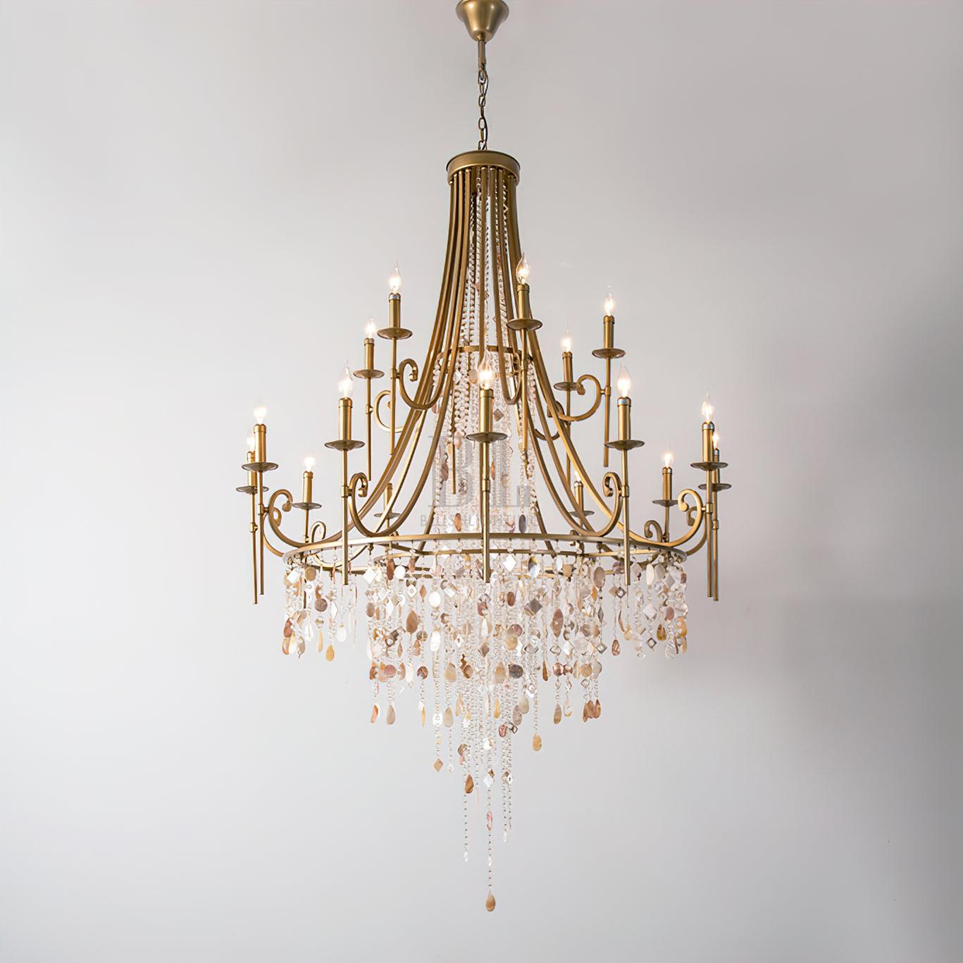 Tatum Lux Shell Crystal Chandelier - Blushlighting