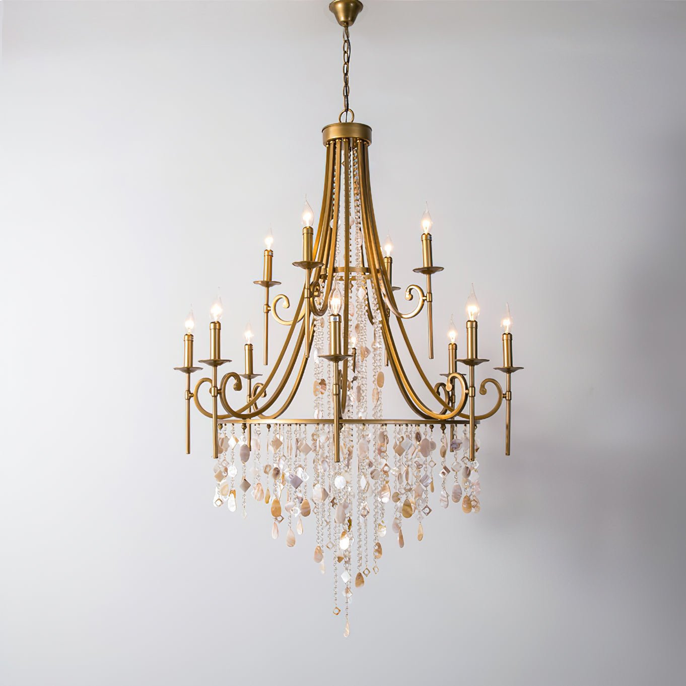 Tatum Lux Shell Crystal Chandelier - Blushlighting