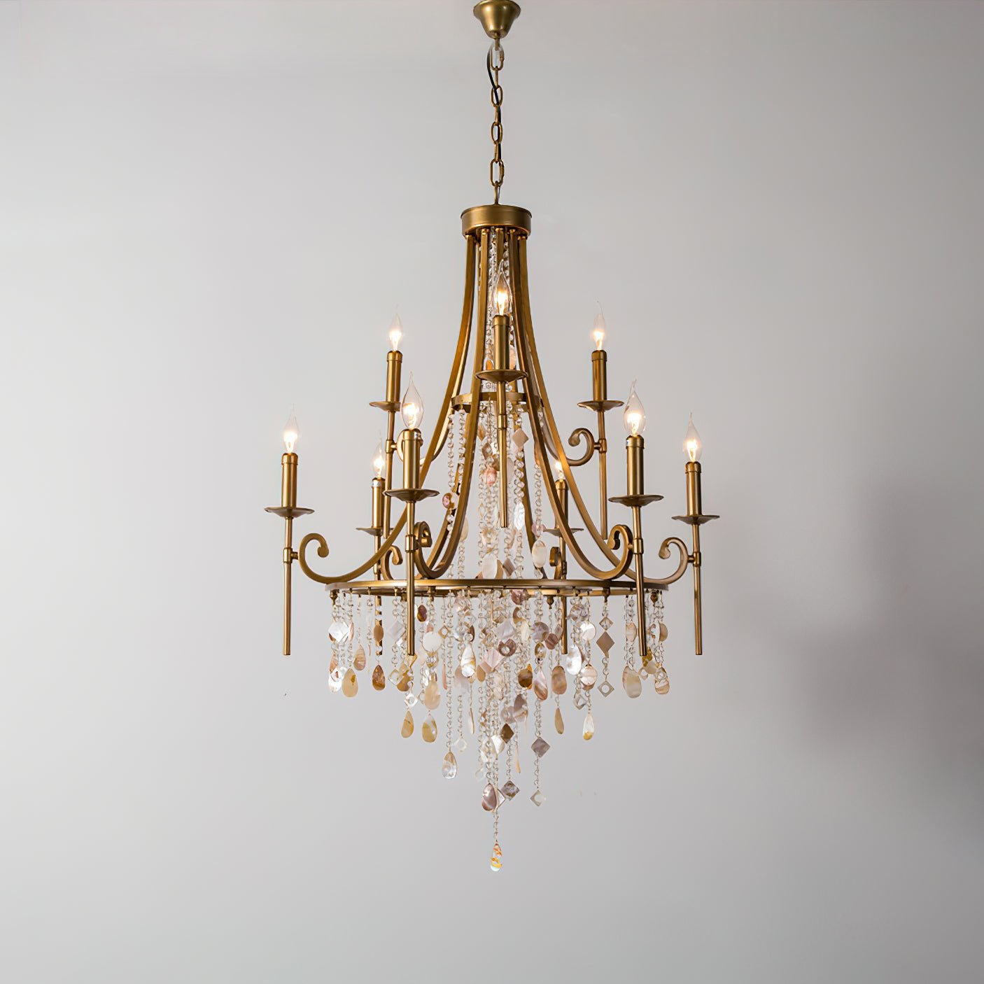 Tatum Lux Shell Crystal Chandelier - Blushlighting