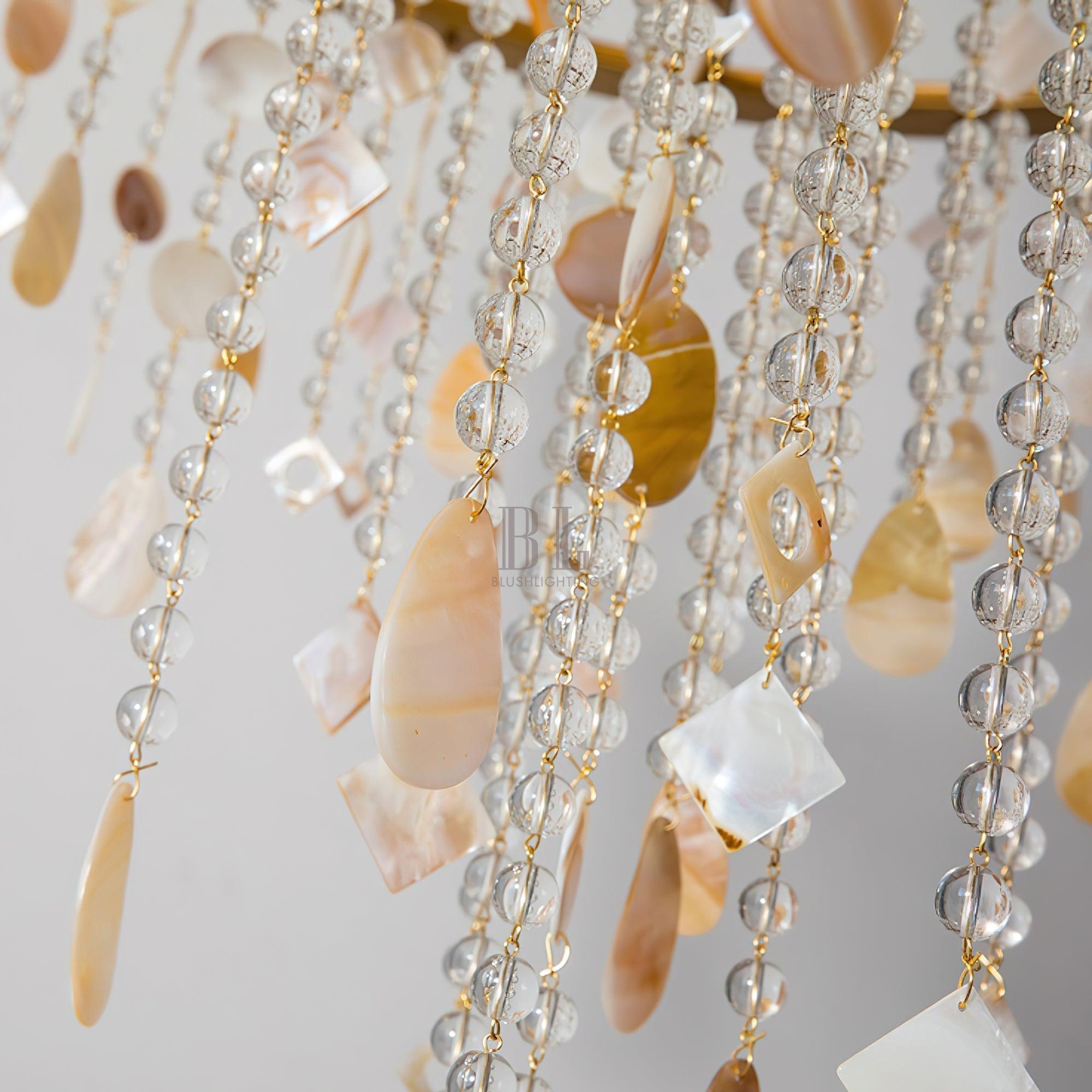 Tatum Lux Shell Crystal Chandelier - Blushlighting
