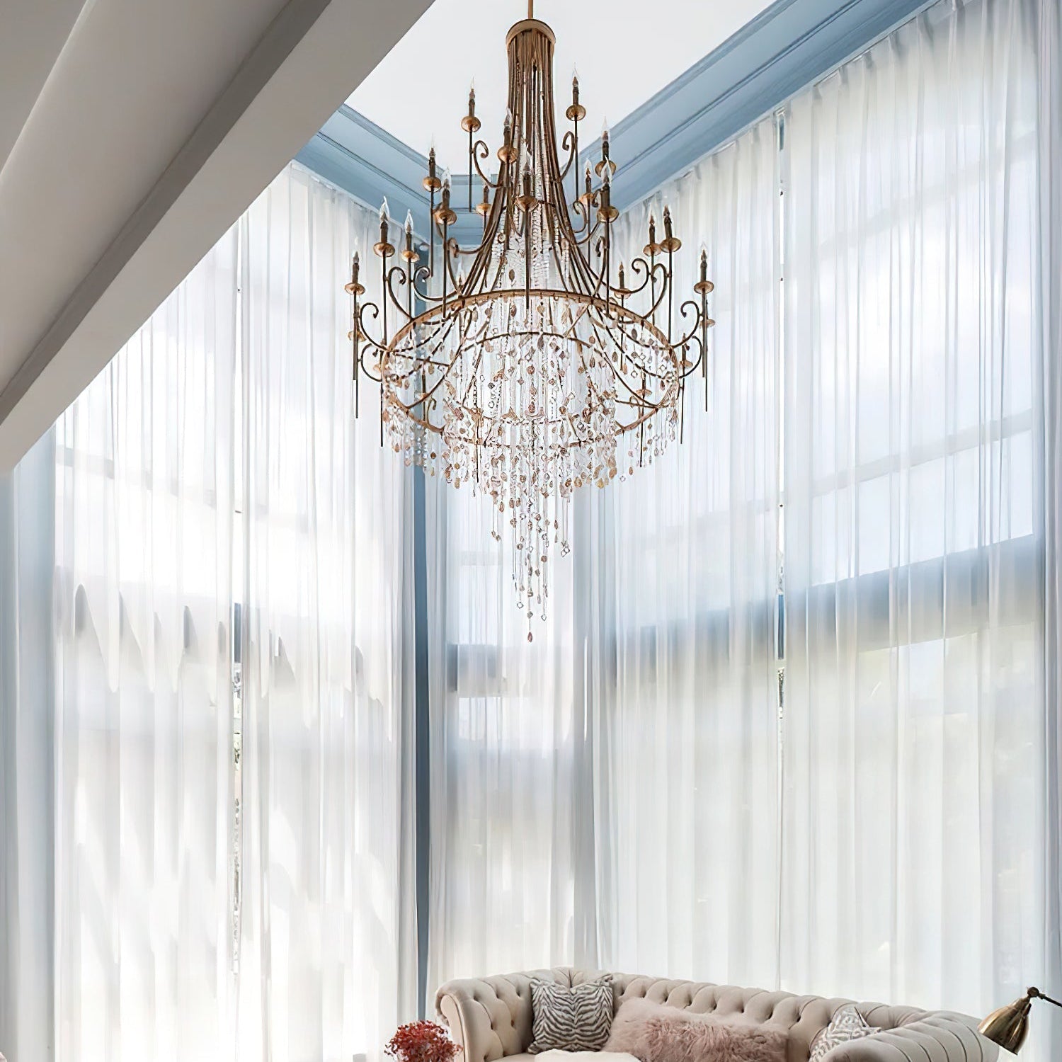 Tatum Lux Shell Crystal Chandelier - Blushlighting