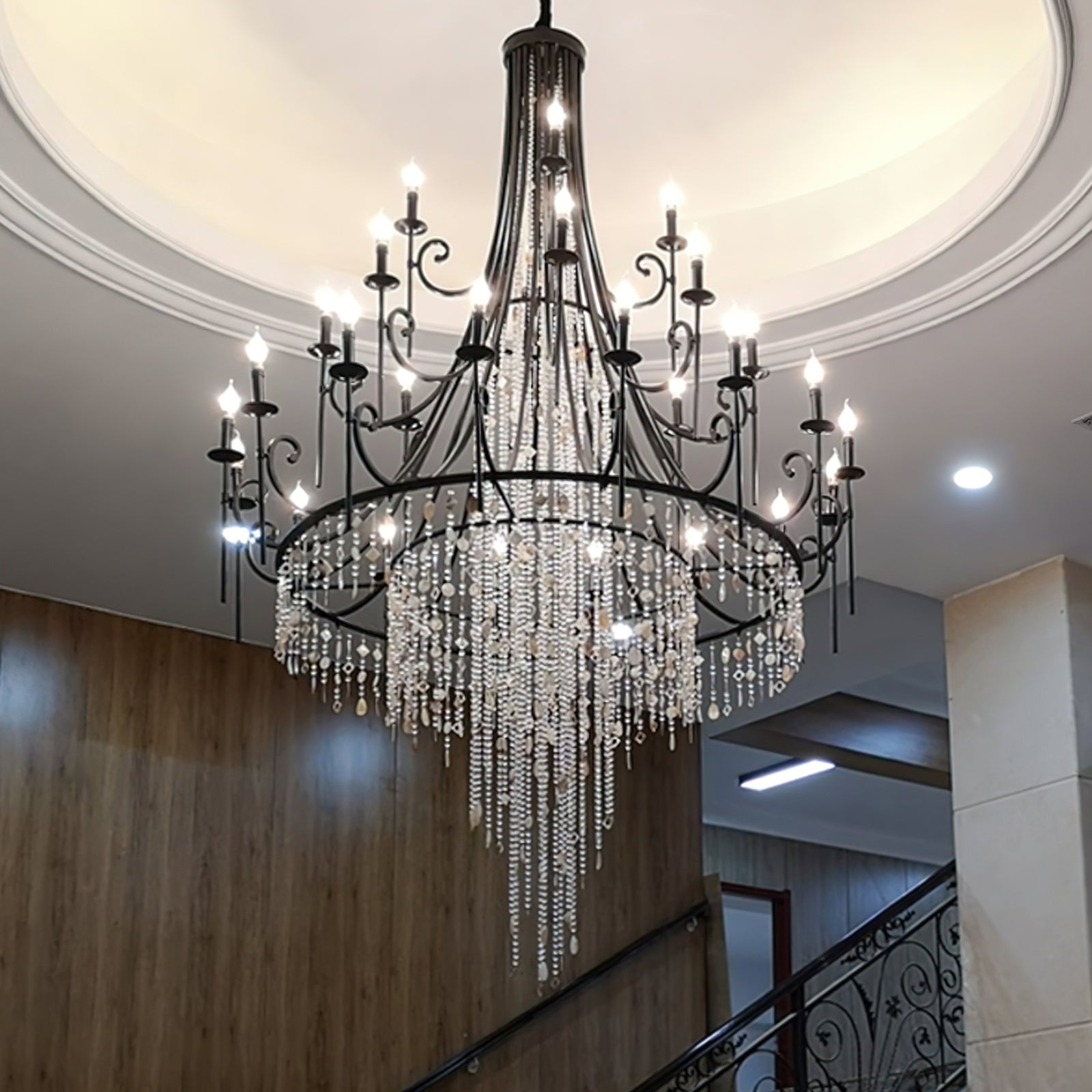 Tatum Lux Shell Crystal Chandelier - Blushlighting