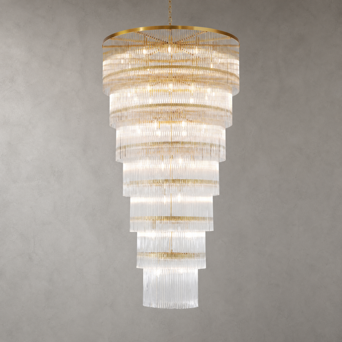 D990 Seven-Layer Striped Column Stair Light - Gold