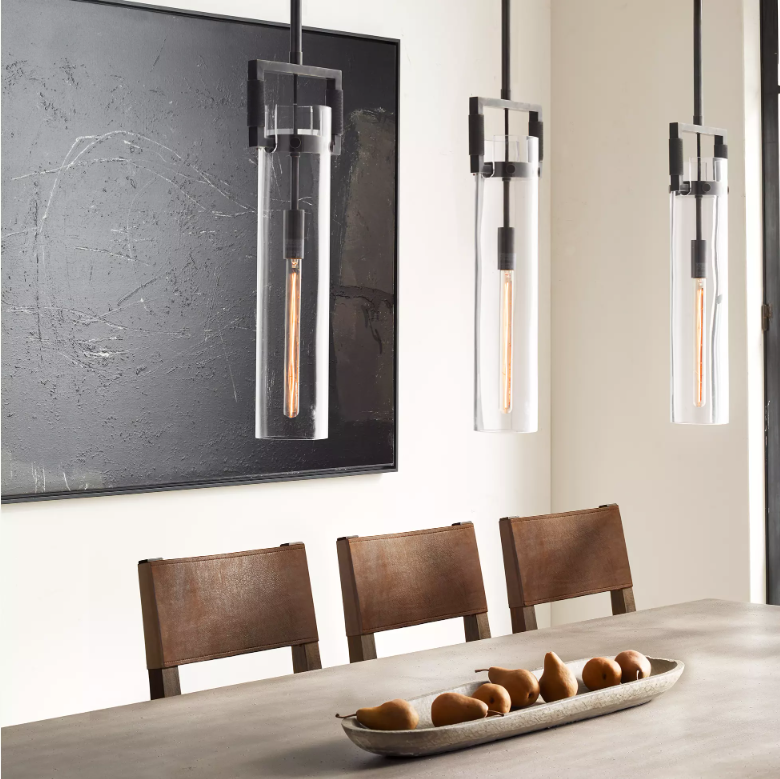 Machine Glass Cylinder Pendant