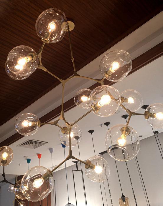 Covington Horizontal Globe Branching Bubble Chandelier-Chandelier-8-Light-Brass-Blushlighting