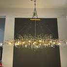 New Style Extra Large Brass Branch Chandelier Light Crystal Drops Pendant Lamp For Living/ Dining Room-Chandeliers-Blushlighting