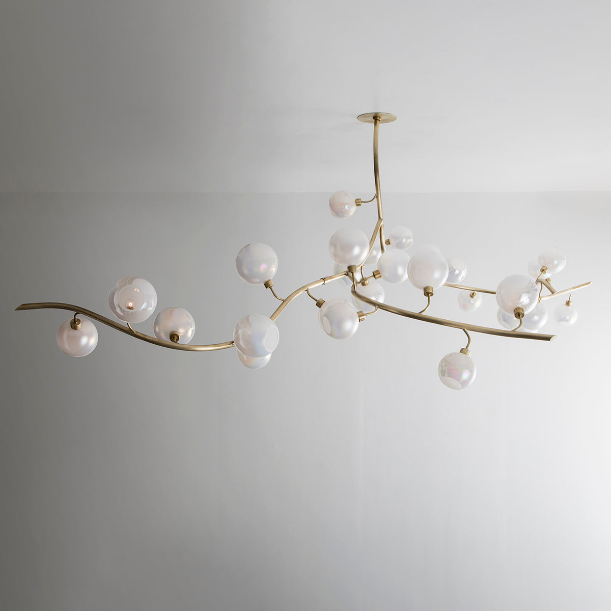 Contemporary Hand-blown Glass Globes Branch Chandelier for Dining Room Living Room and Kitchen Island-Chandeliers-L140"*W60"*H32"-Warm Light-Blushlighting