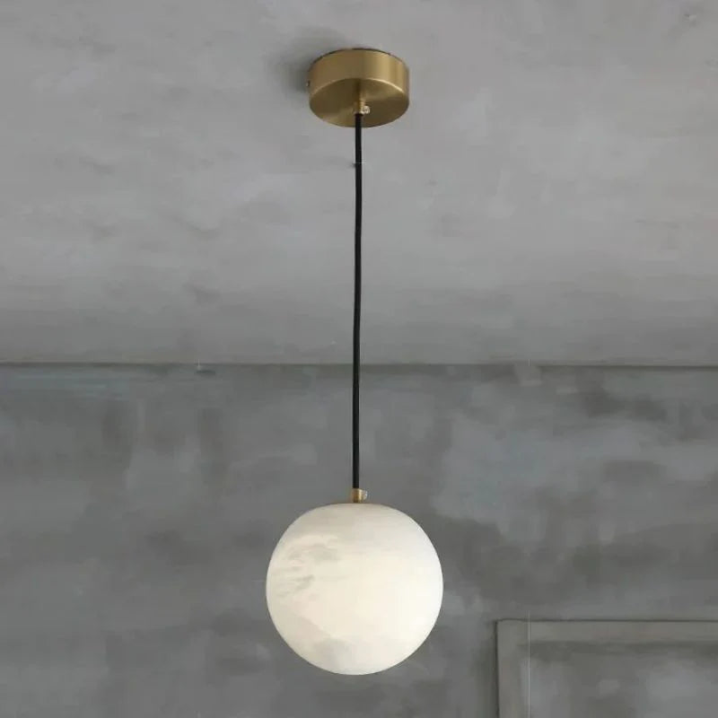 Alabaster Spherical Pendant Light-Blushlighting