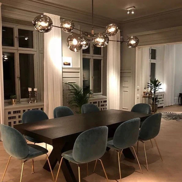 Modern Sputnik Smoky Gray/Amber Glass Branch Chandelier for Kitchen Island/Dining Room-Chandeliers-Blushlighting