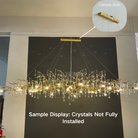 New Style Extra Large Brass Branch Chandelier Light Crystal Drops Pendant Lamp For Living/ Dining Room-Chandeliers-Blushlighting