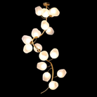 Artistic Glass Lampshade Chandelier with Branches Design for High Ceilings-Blushlighting