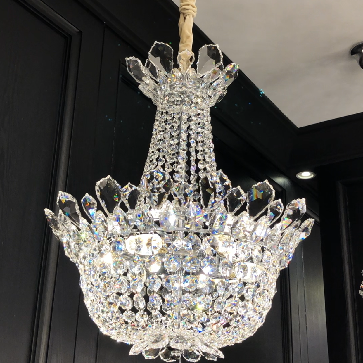 Luxury Empire Branch Crystal Chandelier Pendant Light for Entryway and Foyer-Chandeliers-D23.6" *H26.4"-Warm Light-Blushlighting