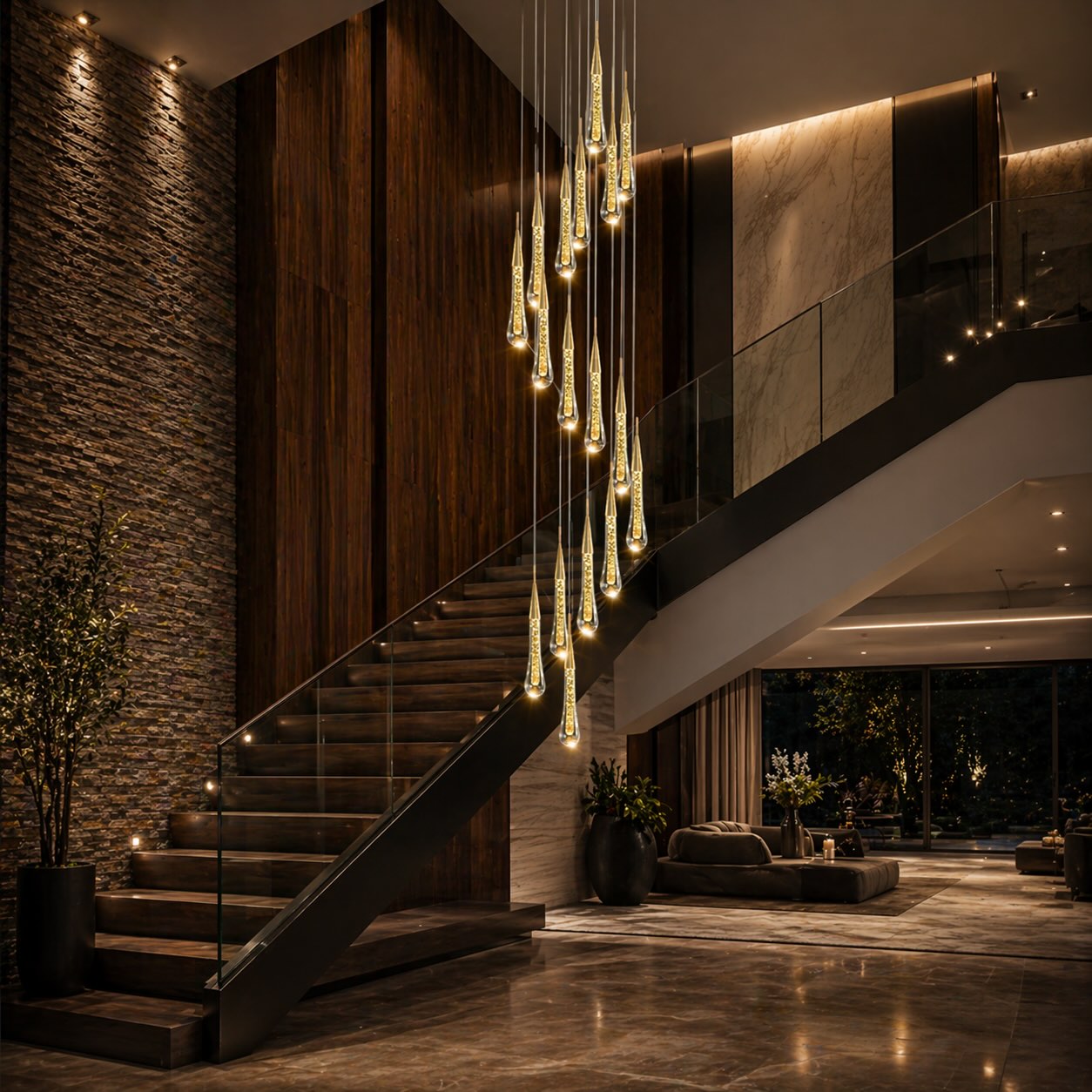 Modern Gold Chandelier Pendant Light Hanging Aluminum LED Fixture for Dining Room Illumination 1