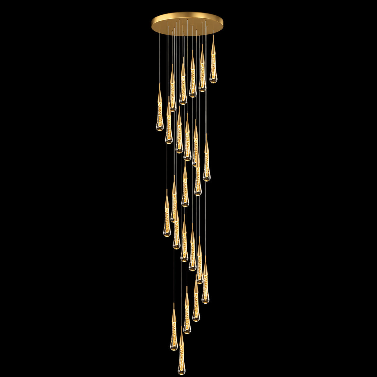 Modern Gold Chandelier Pendant Light Hanging Aluminum LED Fixture for Dining Room Illumination 4