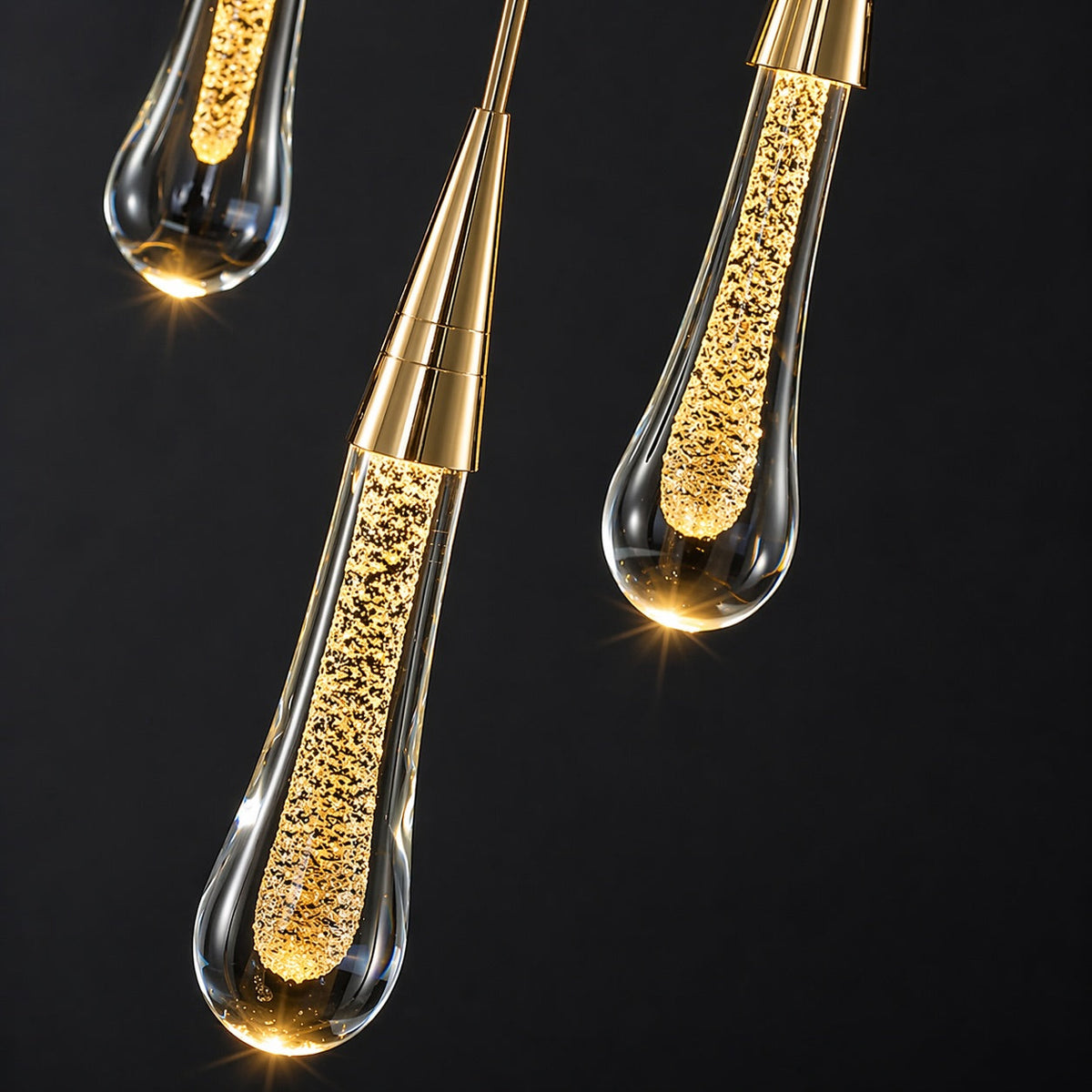 Modern Gold Chandelier Pendant Light Hanging Aluminum LED Fixture for Dining Room Illumination 5