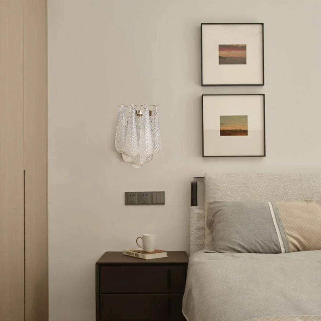 Murano Petals White Wall Light 13.4"-Wall Light-Blushlighting