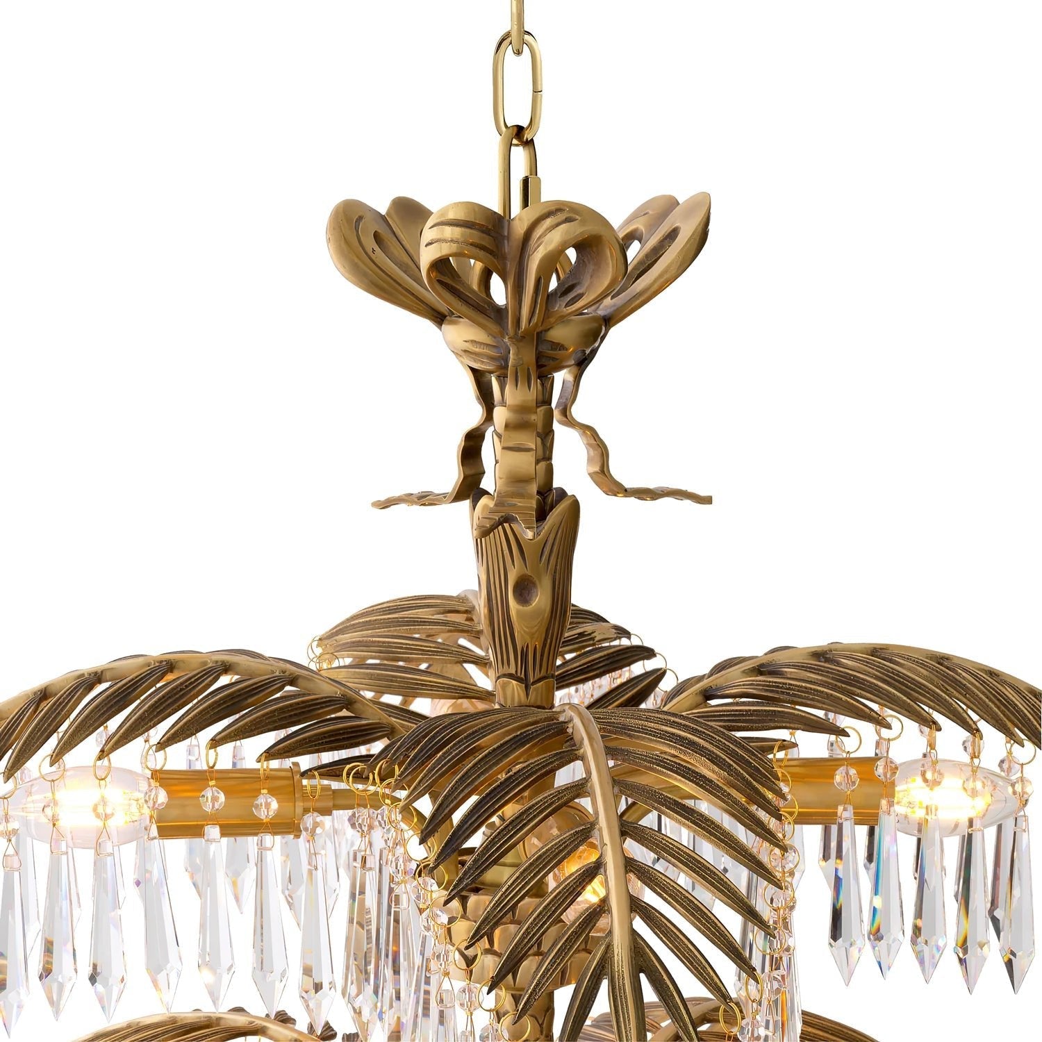 Palmera Brass Crystal Chandelier by Blushlighting