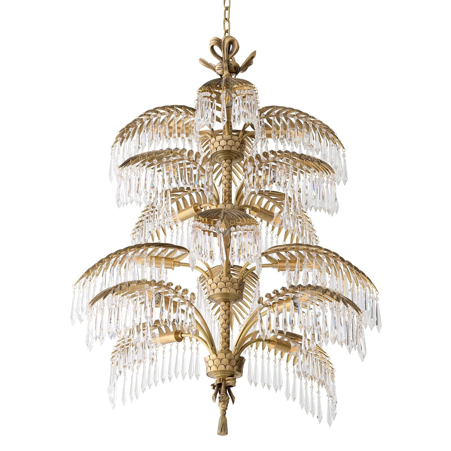 Palmera Brass Crystal Chandelier by Blushlighting
