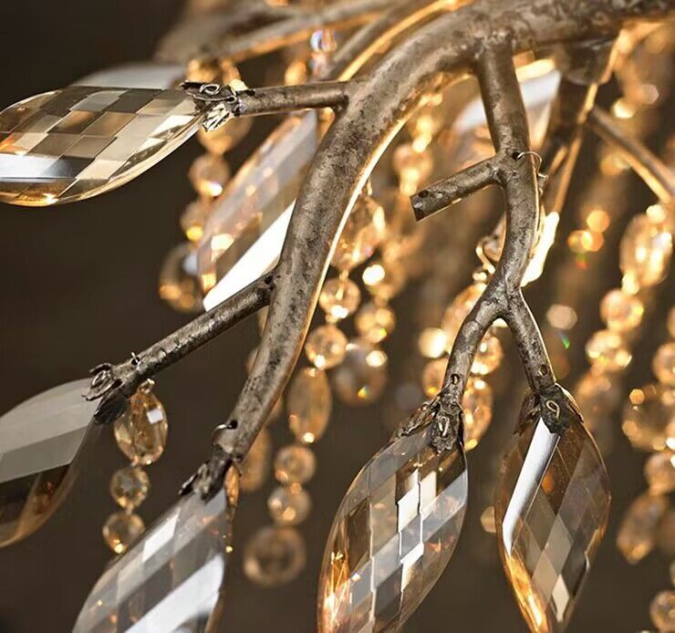 New Luxury Branch Crystal Pendant Chandelier Designer Creative Art Dining Room/Living Room Light Fixture-Chandeliers-Blushlighting