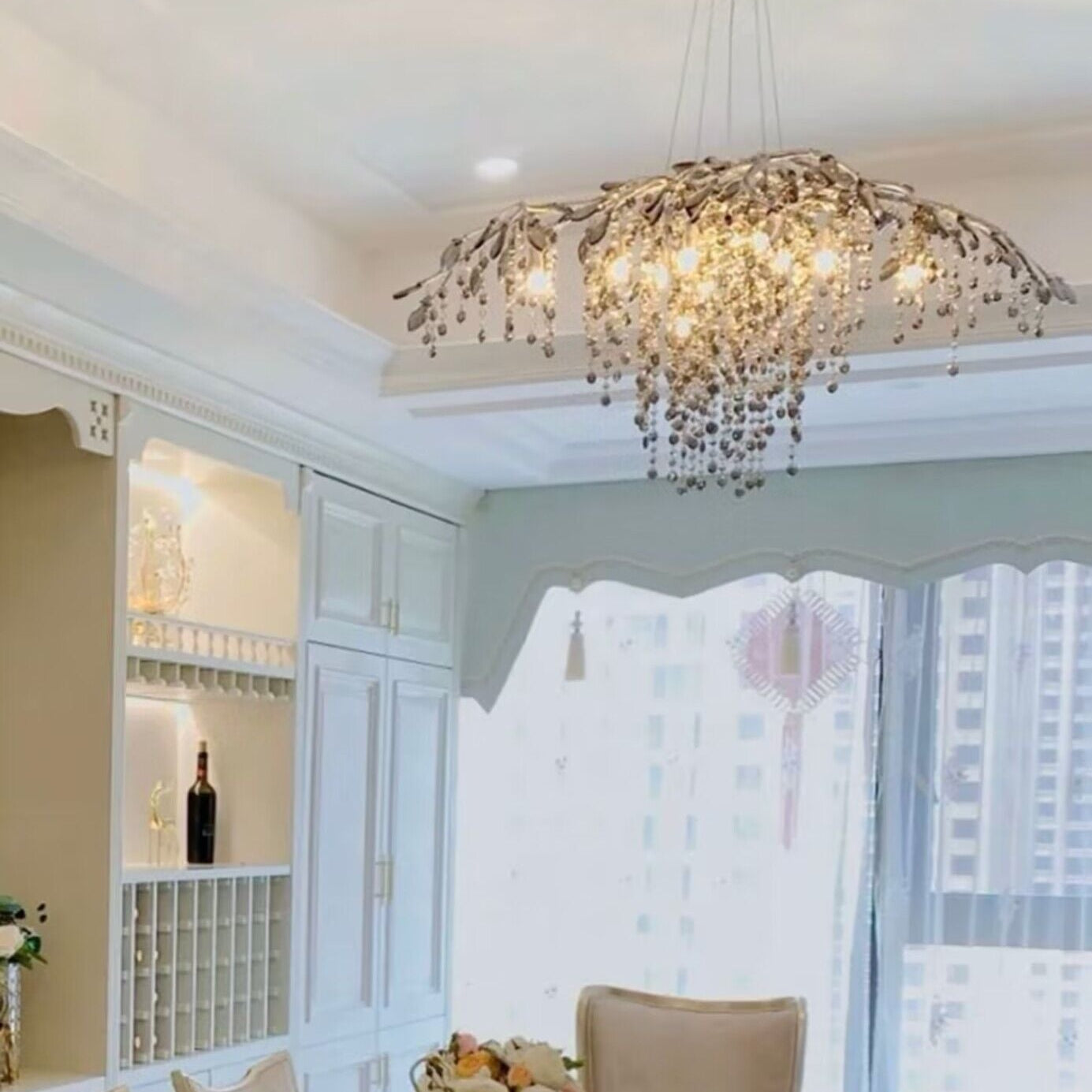 New Luxury Branch Crystal Pendant Chandelier Designer Creative Art Dining Room/Living Room Light Fixture-Chandeliers-Blushlighting