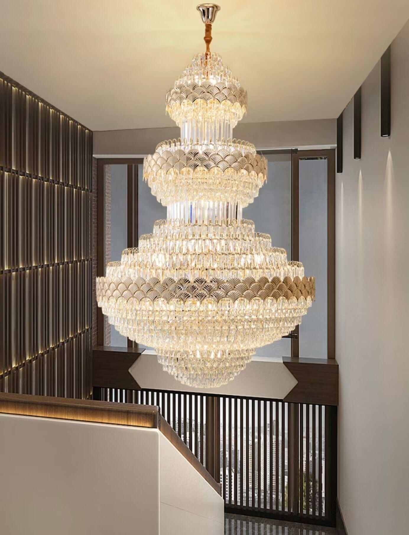 Extra Large Multi-layers GBUd Luxury Crystal Chandelier Modern Empire Decrative Crystal Light For Living Room/Foyer/Staircase