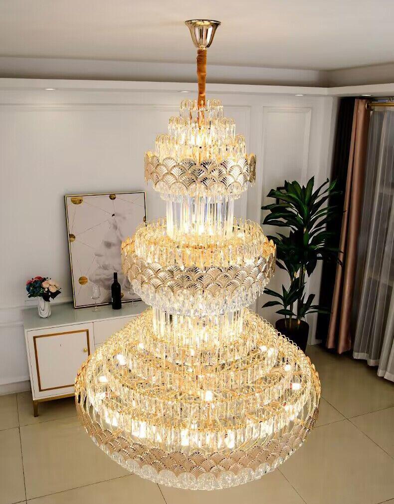 Extra Large Multi-layers GBUd Luxury Crystal Chandelier Modern Empire Decrative Crystal Light For Living Room/Foyer/Staircase