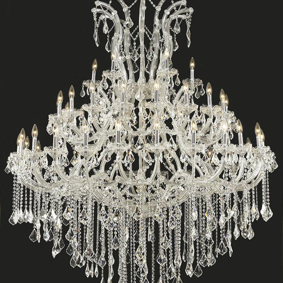 Oversized European Chrome Classic Candle Branch Crystal Chandelier for 2-Story/Duplex Buildings , branch,luxury,shining,wonderful, tiered, transparent, home decor